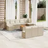 Image de vidaXL Salon de jardin 11 pcs avec coussins beige résine tressée