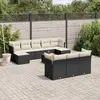 Image de vidaXL Salon de jardin 11 pcs avec coussins noir résine tressée