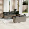 Image de vidaXL Salon de jardin 11 pcs avec coussins gris résine tressée