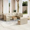 Image de vidaXL Salon de jardin avec coussins 12 pcs beige résine tressée