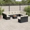 Image de vidaXL Salon de jardin avec coussins 13 pcs noir résine tressée