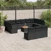 Image de vidaXL Salon de jardin avec coussins 14 pcs noir résine tressée