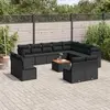 Image de vidaXL Salon de jardin avec coussins 13 pcs noir résine tressée