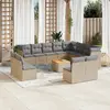 Image de vidaXL Salon de jardin et coussins 13 pcs mélange beige résine tressée
