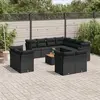 Image de vidaXL Salon de jardin 12 pcs avec coussins noir résine tressée