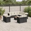 Image de vidaXL Salon de jardin 12 pcs avec coussins noir résine tressée