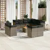 Image de vidaXL Salon de jardin avec coussins 12 pcs gris résine tressée