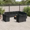 Image de vidaXL Salon de jardin avec coussins 13 pcs noir résine tressée