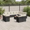 Image de vidaXL Salon de jardin avec coussins 13 pcs noir résine tressée