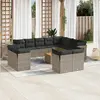 Image de vidaXL Salon de jardin avec coussins 13 pcs gris résine tressée