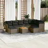 Image de vidaXL Salon de jardin avec coussins 10 pcs gris résine tressée