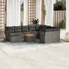 Image de vidaXL Salon de jardin 11 pcs avec coussins gris résine tressée