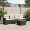 Image de vidaXL Salon de jardin 5 pcs avec coussins noir résine tressée