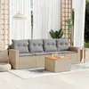 Image de vidaXL Salon de jardin avec coussins 5pcs mélange beige résine tressée