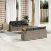 Image de vidaXL Salon de jardin avec coussins 7 pcs gris résine tressée