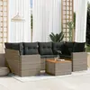 Image de vidaXL Salon de jardin avec coussins 7 pcs gris résine tressée