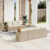 Image de vidaXL Salon de jardin avec coussins 8 pcs beige résine tressée