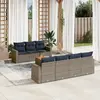 Image de vidaXL Salon de jardin 8 pcs avec coussins gris résine tressée