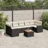 Image de vidaXL Salon de jardin 8 pcs avec coussins noir résine tressée