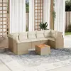 Image de vidaXL Salon de jardin avec coussins 8 pcs beige résine tressée