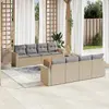 Image de vidaXL Salon de jardin avec coussins 9pcs mélange beige résine tressée