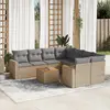 Image de vidaXL Salon de jardin avec coussins 9pcs mélange beige résine tressée