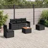 Image de vidaXL Salon de jardin 6 pcs avec coussins noir résine tressée