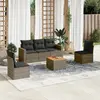 Image de vidaXL Salon de jardin 6 pcs avec coussins gris résine tressée