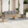 Image de vidaXL Salon de jardin avec coussins 7pcs mélange beige résine tressée