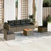 Image de vidaXL Salon de jardin avec coussins 7 pcs gris résine tressée