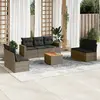 Image de vidaXL Salon de jardin 8 pcs avec coussins gris résine tressée