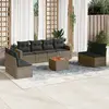Image de vidaXL Salon de jardin 9 pcs avec coussins gris résine tressée