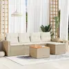 Image de vidaXL Salon de jardin avec coussins 6 pcs beige résine tressée