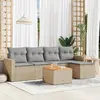 Image de vidaXL Salon de jardin avec coussins 6pcs mélange beige résine tressée