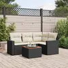 Image de vidaXL Salon de jardin 5 pcs avec coussins noir résine tressée