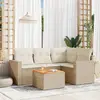 Image de vidaXL Salon de jardin avec coussins 5 pcs beige résine tressée