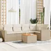 Image de vidaXL Salon de jardin avec coussins 6 pcs beige résine tressée