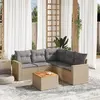 Image de vidaXL Salon de jardin avec coussins 6pcs mélange beige résine tressée