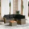 Image de vidaXL Salon de jardin 6 pcs avec coussins gris résine tressée