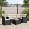 Image de vidaXL Salon de jardin 6 pcs avec coussins noir résine tressée
