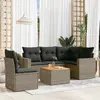 Image de vidaXL Salon de jardin 6 pcs avec coussins gris résine tressée