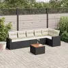 Image de vidaXL Salon de jardin 7 pcs avec coussins noir résine tressée