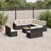 Image de vidaXL Salon de jardin 12 pcs avec coussins noir résine tressée
