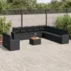 Image de vidaXL Salon de jardin 12 pcs avec coussins noir résine tressée