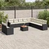 Image de vidaXL Salon de jardin 12 pcs avec coussins noir résine tressée