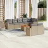 Image de vidaXL Salon de jardin avec coussins 9pcs mélange beige résine tressée