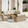 Image de vidaXL Salon de jardin avec coussins 9 pcs beige résine tressée