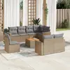 Image de vidaXL Salon de jardin avec coussins 9pcs mélange beige résine tressée