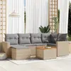 Image de vidaXL Salon de jardin avec coussins 7pcs mélange beige résine tressée