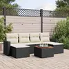 Image de vidaXL Salon de jardin 7 pcs avec coussins noir résine tressée